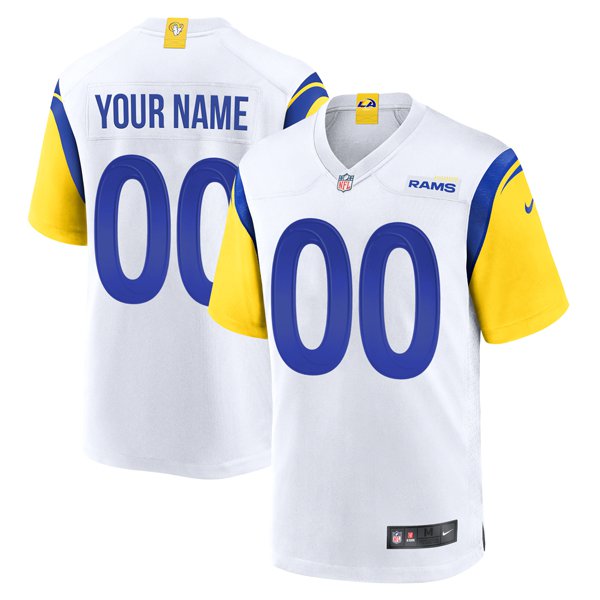 Men Custom Los Angeles Rams Modern Throwback Jersey White Game Alternate Stitched NFL Jerseys